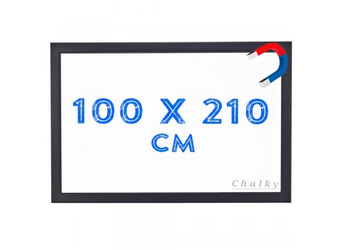 Chalky Manyetik Beyaz Yazı Tahtası Siyah Çerçeveli 100x210 cm